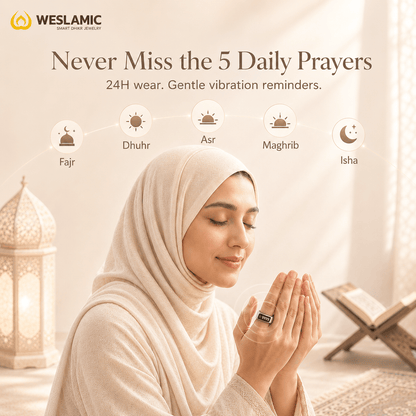 Weslamic iTasbih Peace 1 | Smart Zikr Ring 3.0 | Vibration Alert