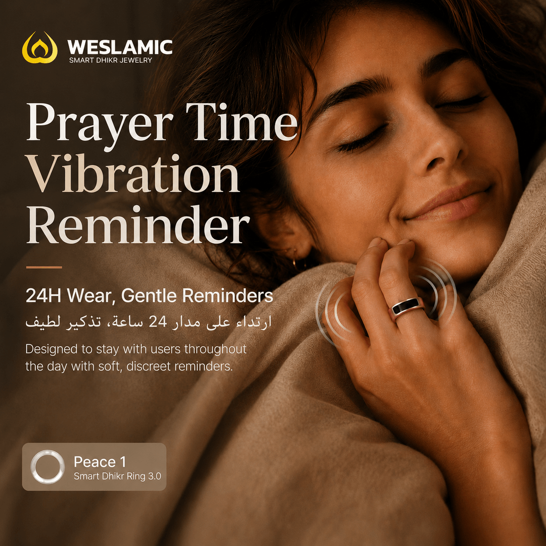 Weslamic iTasbih Peace 1 | Smart Zikr Ring 3.0 | Vibration Alert