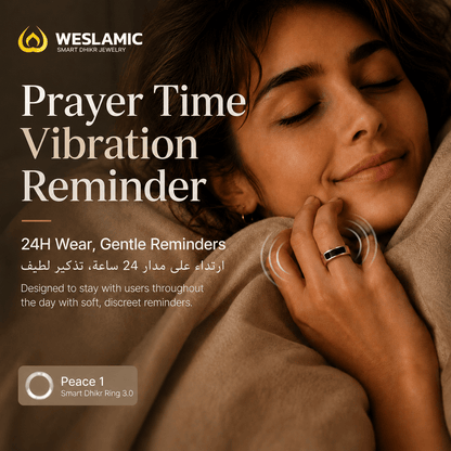 Weslamic iTasbih Peace 1 | Smart Zikr Ring 3.0 | Vibration Alert