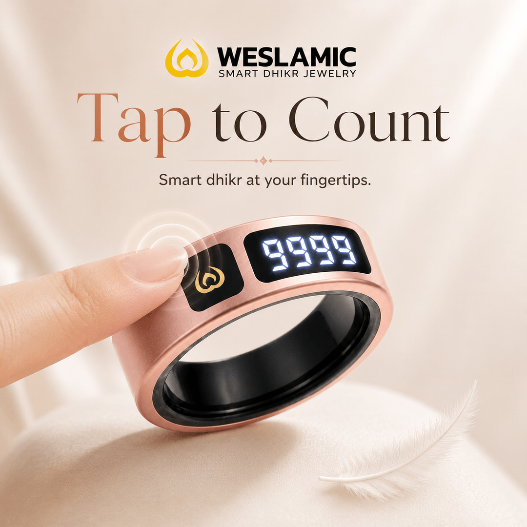 Weslamic iTasbih Peace 1 | Smart Zikr Ring 3.0 | Vibration Alert