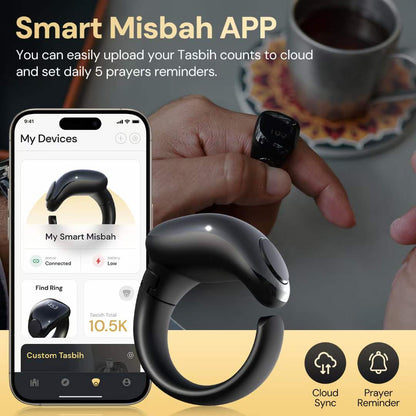 Weslamic iTasbih Ring – Faith Smart Zikr Counter (5 Sizes, OLED, Bluetooth)